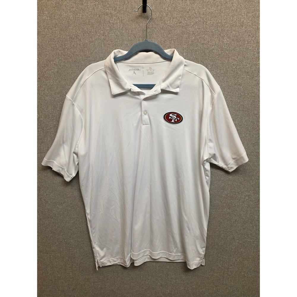 Antigua‎ San Francisco 49ers NFL Polo Shirt Mens XL White Short Sleeve 104197
